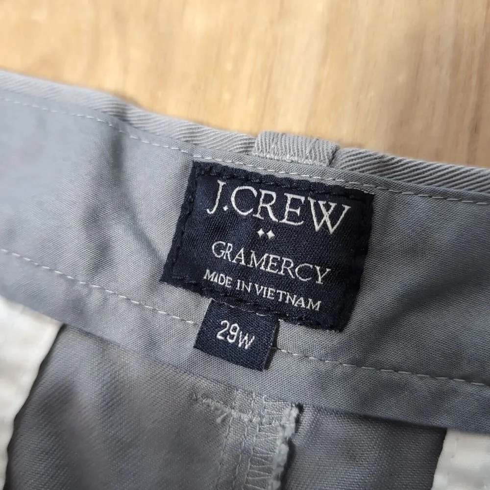 J Crew Gramercy Shorts Mens Size 29W‎ Gray Casual School Flat Front Chino